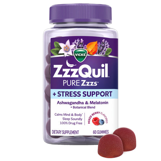 ZzzQuil envase frontal mostrando durabilidad y beneficio descanso
