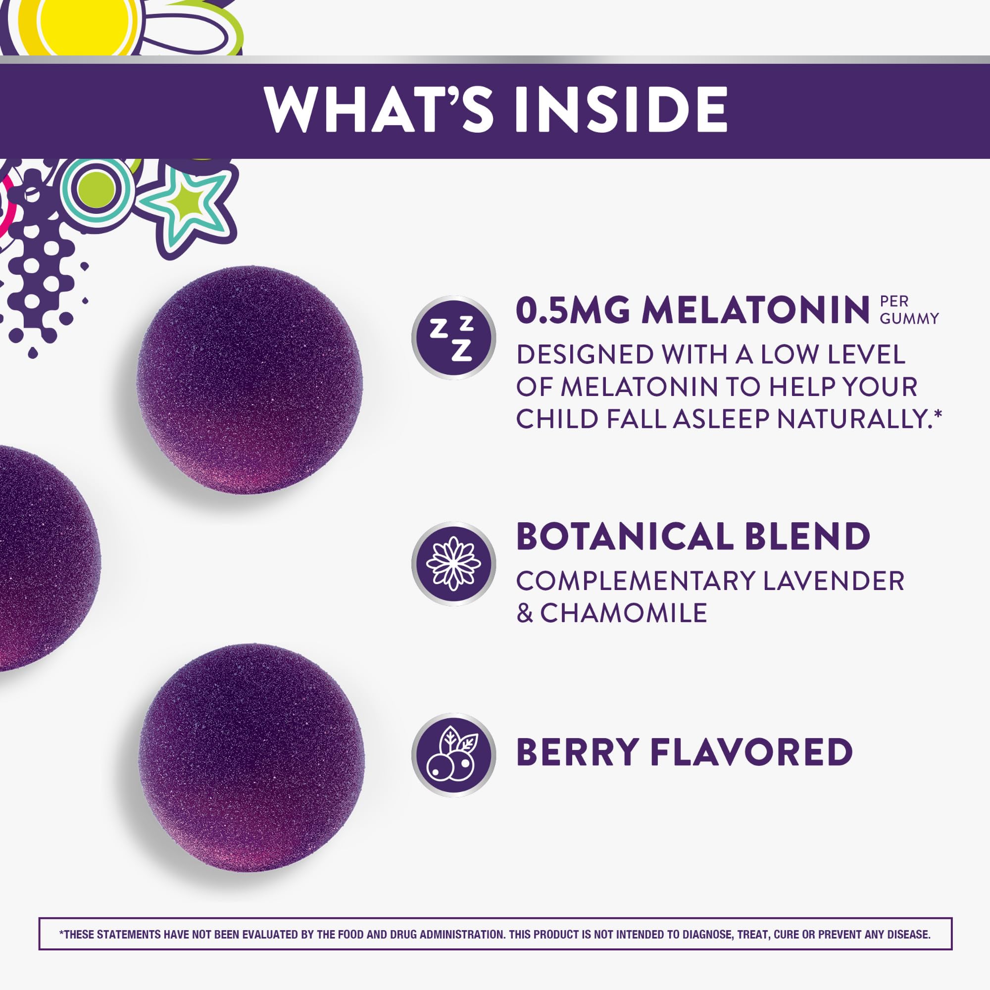 ZzzQuil gominolas textura color berry, aspecto apetecible y fácil aceptación