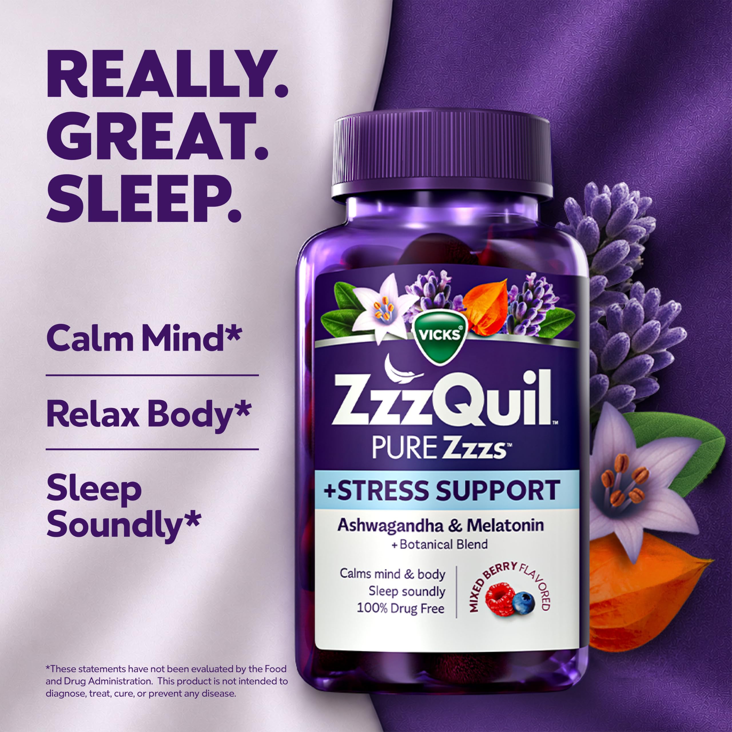 ZzzQuil gomita en primer plano resaltando textura y sabor agradable