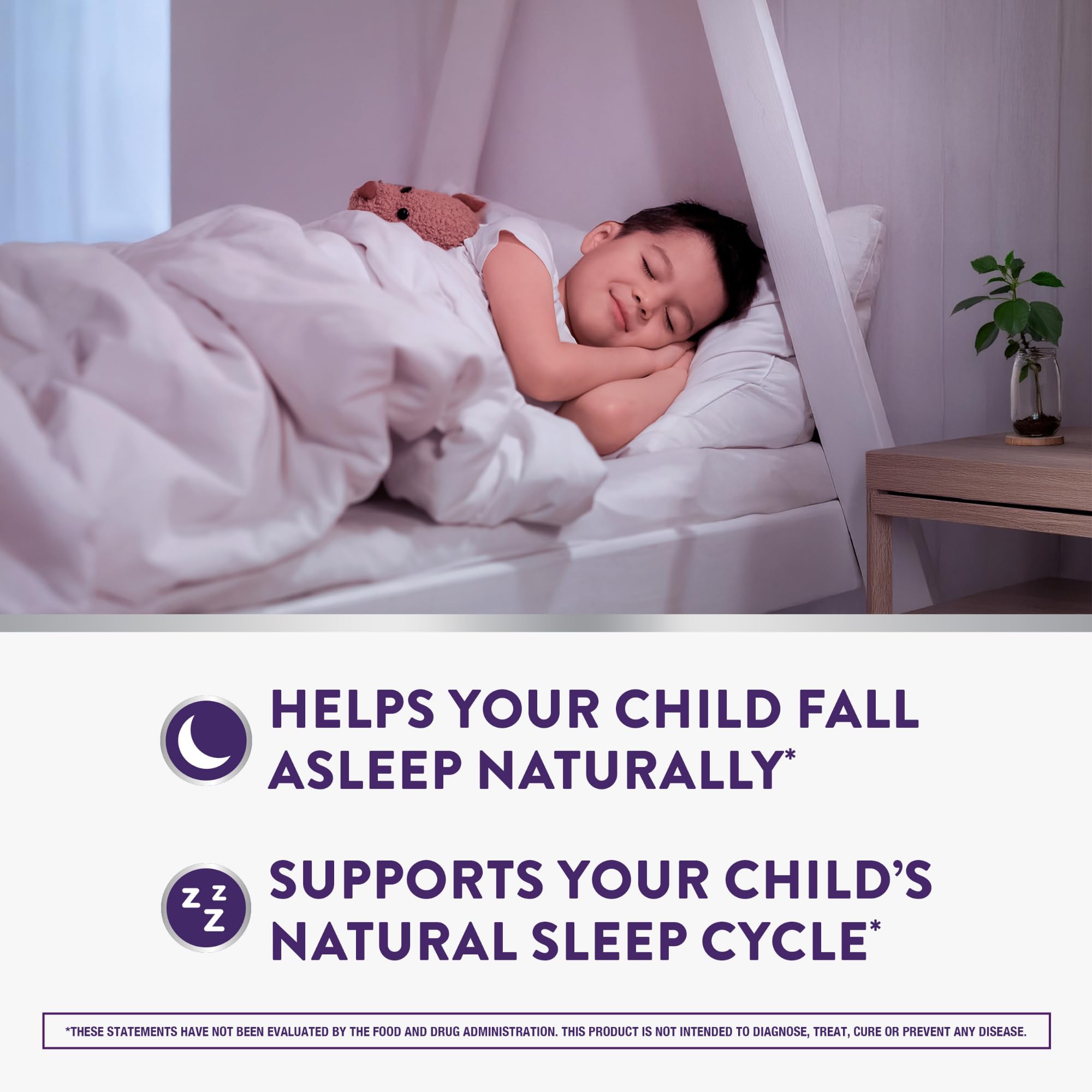 ZzzQuil primer plano de lavanda y manzanilla que complementan el sueño