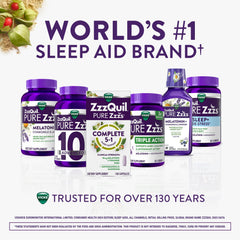ZzzQuil etiqueta e información nutricional enfatizando 10 mg de melatonina