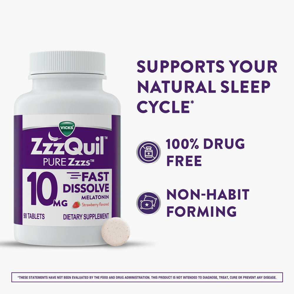 ZzzQuil textura de la tableta en primer plano, fácil disolución